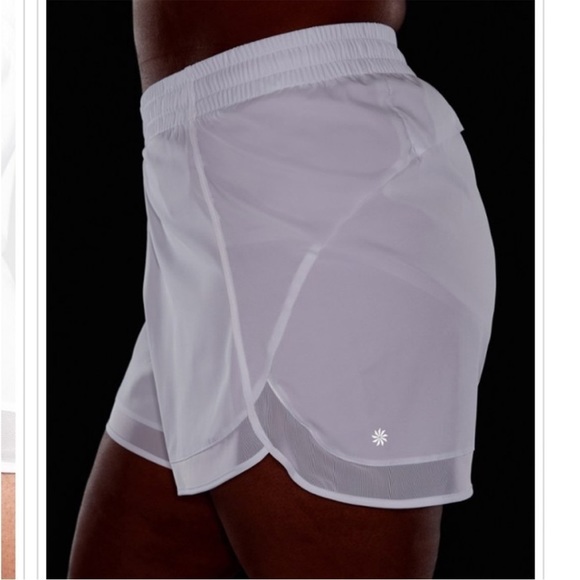 Athleta Mesh Racer Run 4" Shorts - Picture 2 of 6